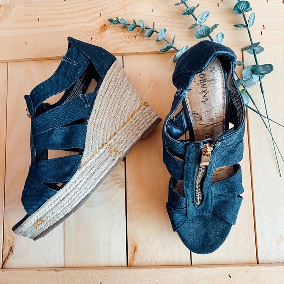 Merona // Macie Dark Denim Espadrille Wedges - Picture 2 of 9
